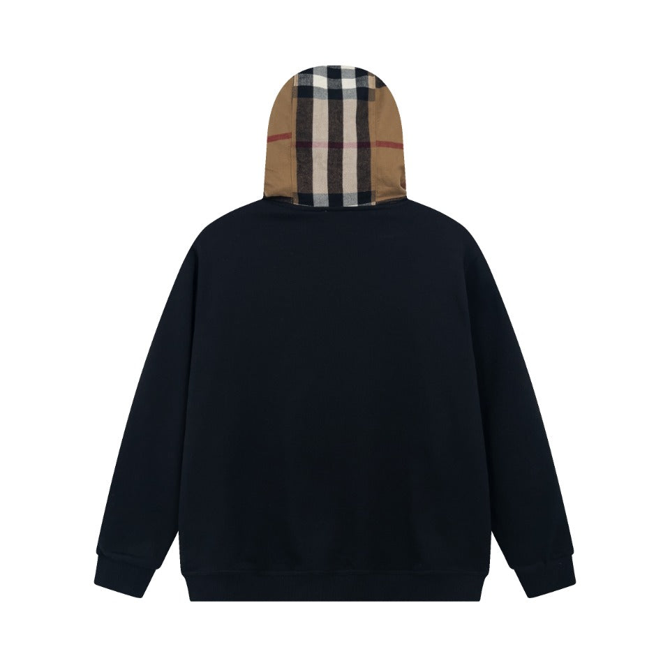 [Version Haute Qualité] Sweat à capuche zippé BBR à carreaux en mélange de coton [Meille