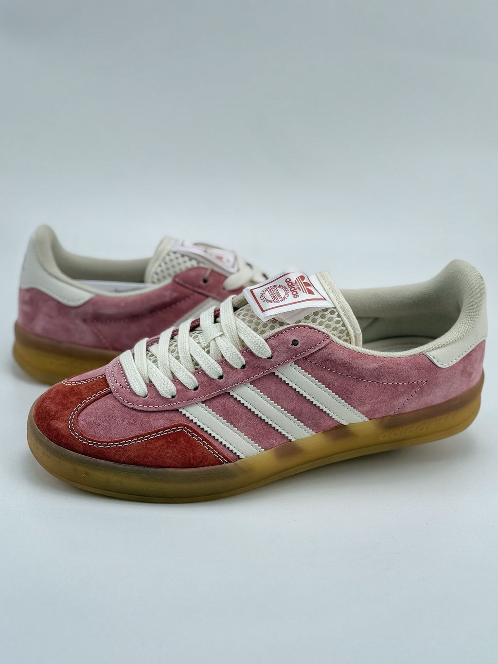 Exclusivité CX Authentique 【AD】 adidas Originals Gazelle INdoor END Rose Fleur de Cerisier à Logo Trèfle. Baskets basses décontract