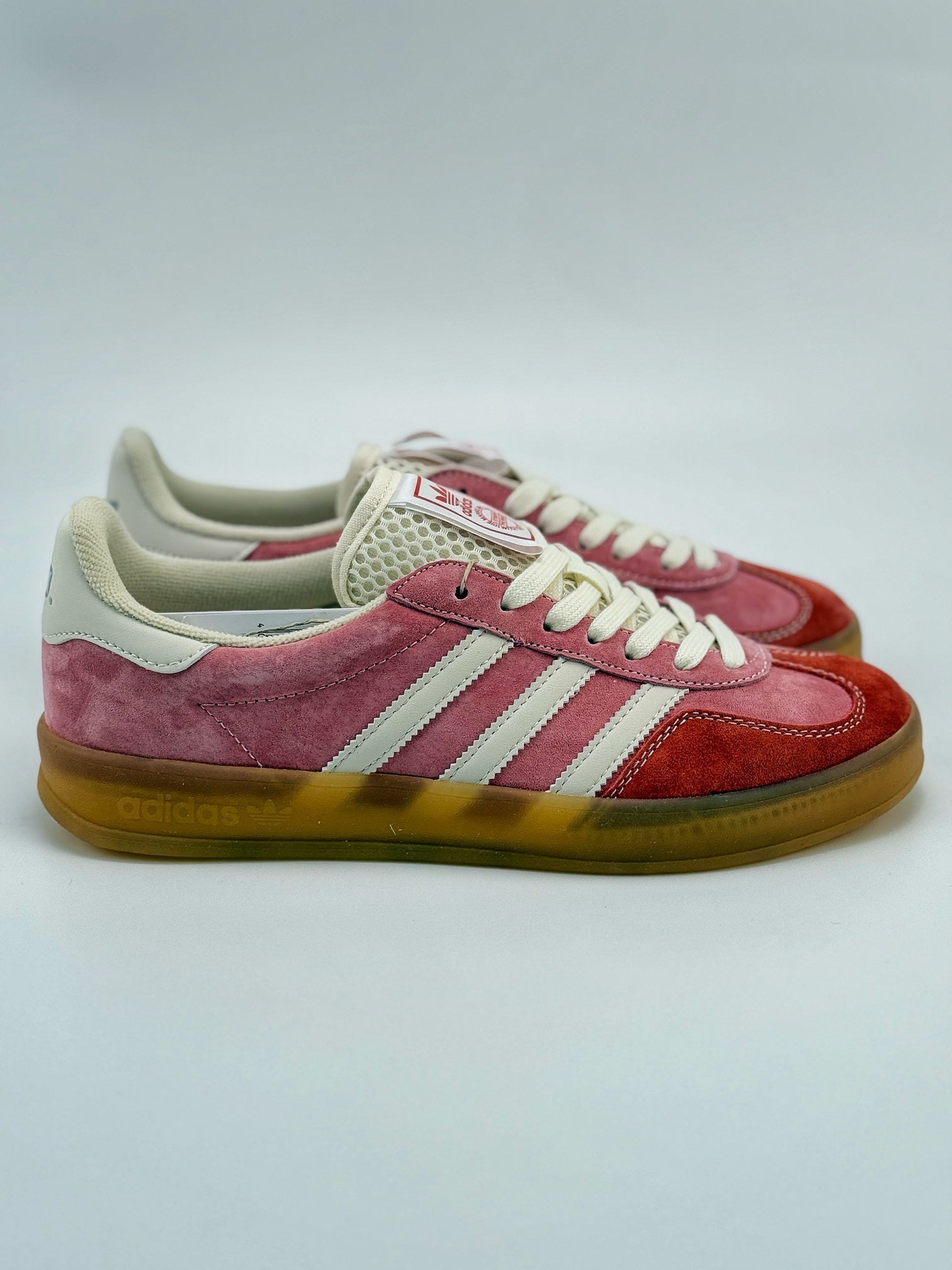 Exclusivité CX Authentique 【AD】 adidas Originals Gazelle INdoor END Rose Fleur de Cerisier à Logo Trèfle. Baskets basses décontract